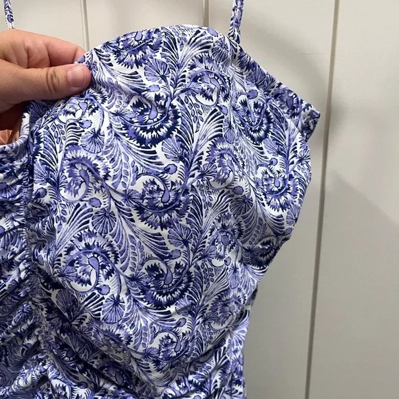 J. Crew Ruched One Piece Swimsuit Women's Plus 24 3X Purple NWT Sweetheart BH509 - Picture 7 of 10